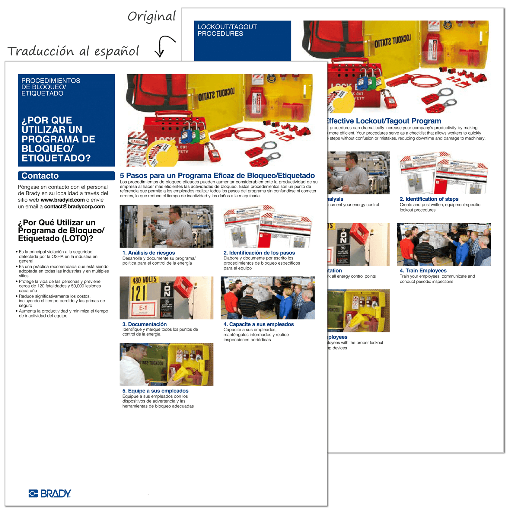 Traducción al español de catálogo de productos técnicos